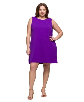 Plus Size Sleeveless Mini Shift Dress