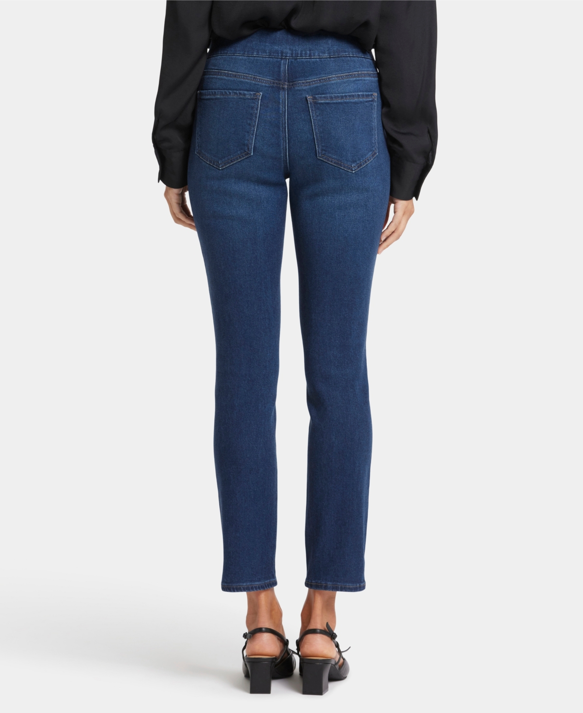 Nydj Petite Skinny Ankle Pull On Jeans With Side Slits In Wellspring