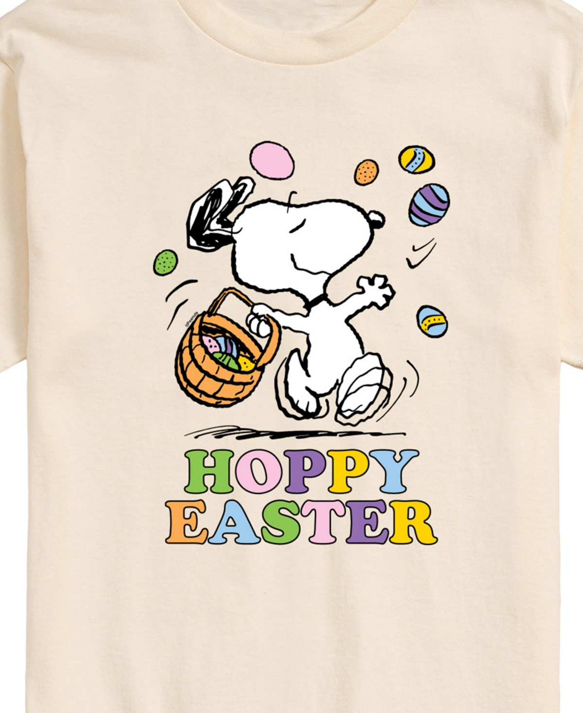 Airwaves Men's Peanuts Snoopy Hoppy Easter Short Sleeve T-shirt In Beige,khaki