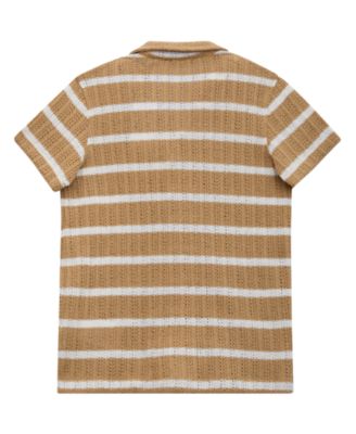 Big Boys Textured Knit Button Down Shirt