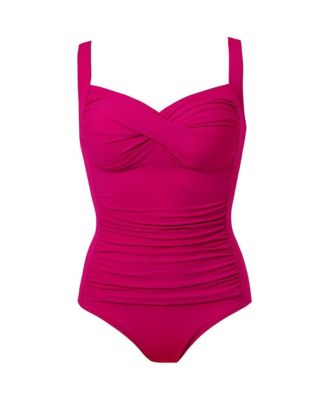 Women's Ruched Twist Front One Piece Swimsuit