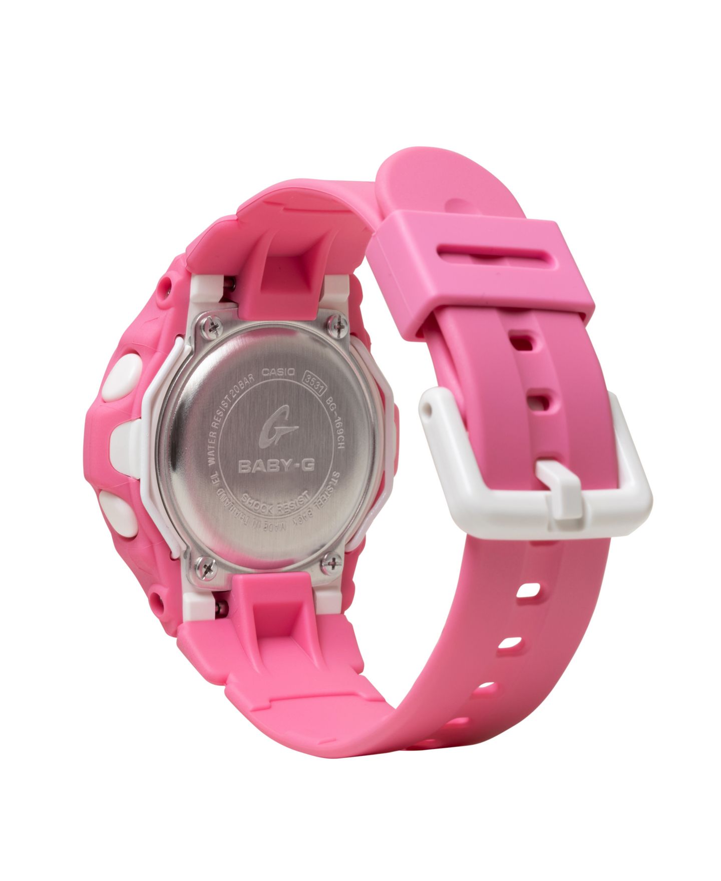 Женские часы G-Shock Japanese Quartz Pink Resin Watch, 42.6mm — фото 3