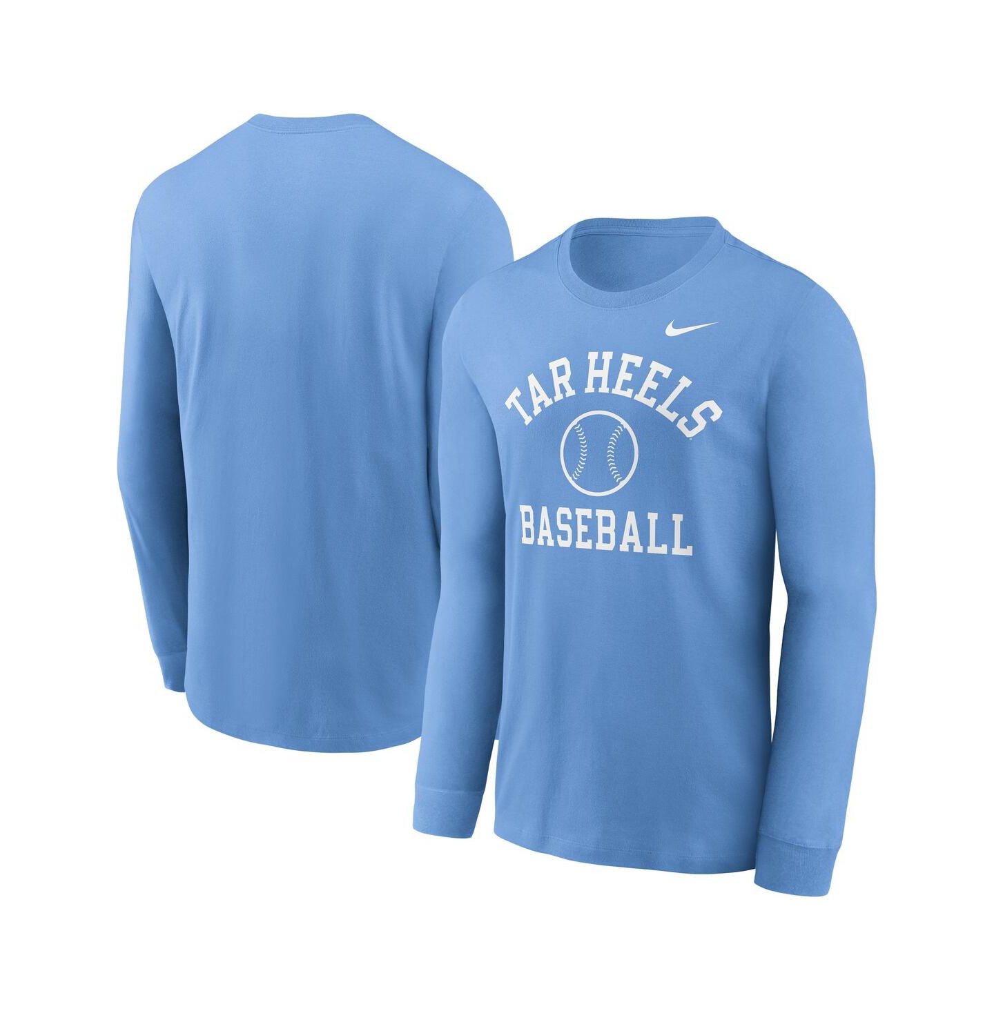 Мужские футболки Nike Carolina Blue North Carolina Tar Heels Essential Baseball Arch Long Sleeve — фото 1