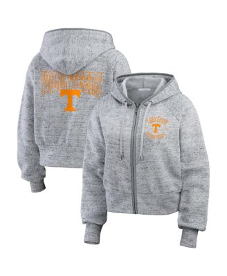 WEAR by Erin Andrews - Women's Heather Gray Tennessee Volunteers Wear Speckle Double-Hit Raglan Full-Zip Hoodie