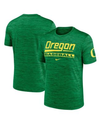 Nike - Men's Green Oregon Ducks Velocity Baseball Wordmark Stack Performance T-Shirt