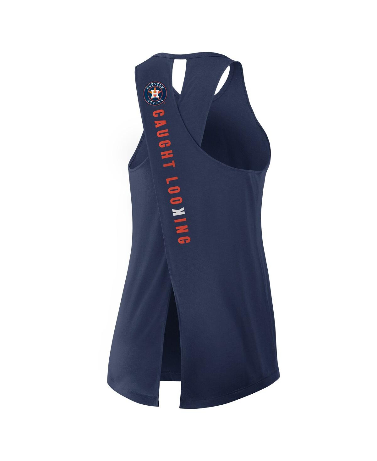 Nike Navy Houston Astros Crisscross Performance Tank Top In Blue