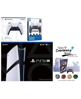PlayStation 5 Pro with Extra Volcanic Red Controller, FPS Grip Kit and MightySkins Decal Voucher Plus 2 Year CPS Extended Warranty