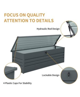 260 Gallon Metal Outdoor Deck Box Waterproof