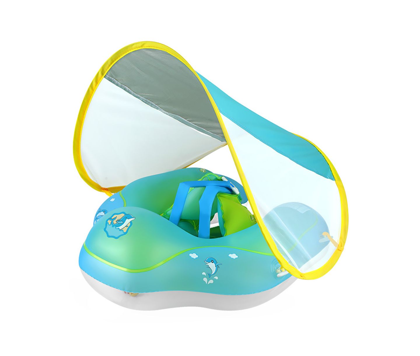 Детская игрушка Cowin Infant Dolphin-Pattern Pool Float with Canopy — фото 1