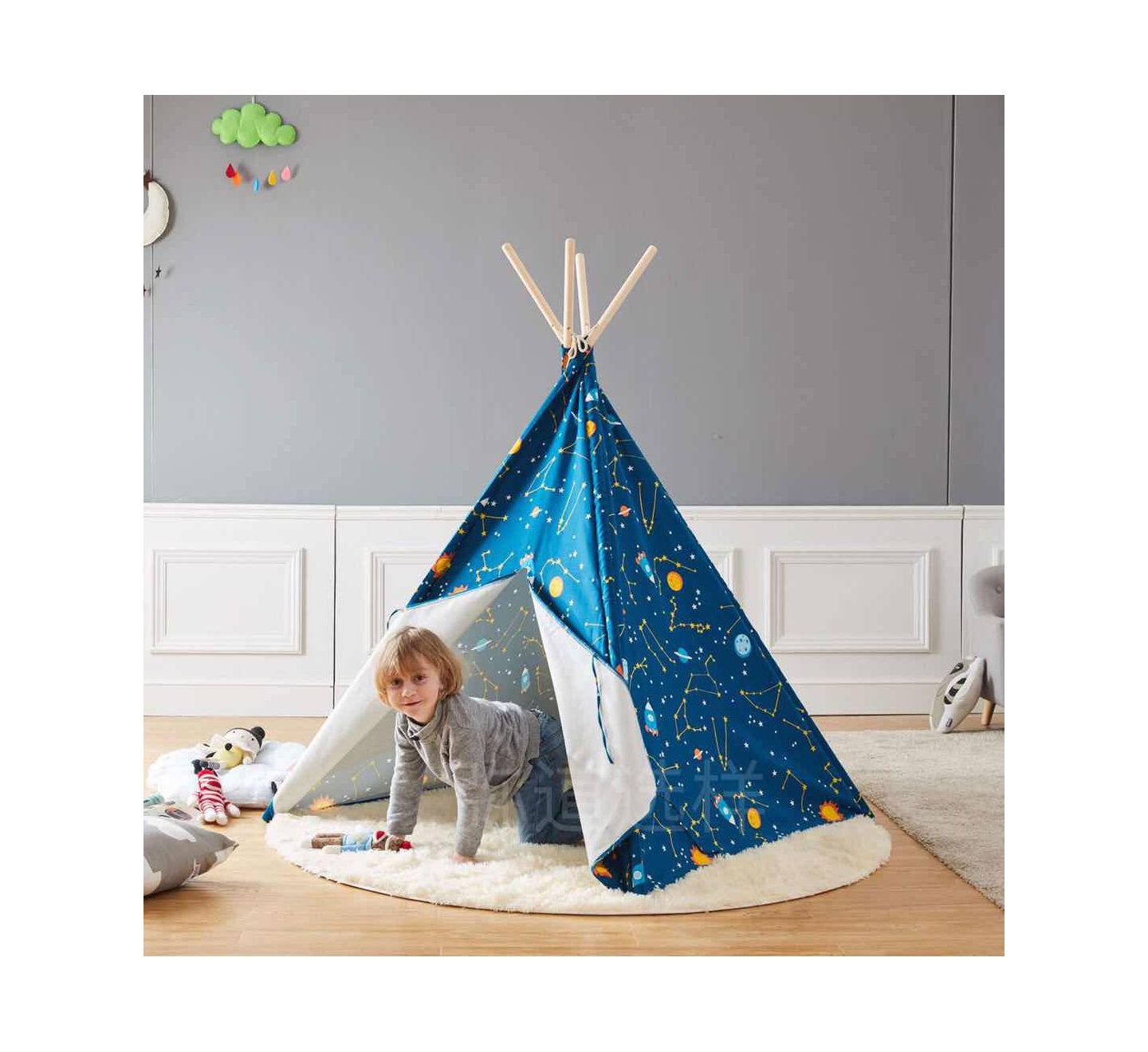 Детская игрушка ASWEETS Starry Sky Glow-in-the-Dark Canvas Teepee Tent, Ages 3+ — фото 2