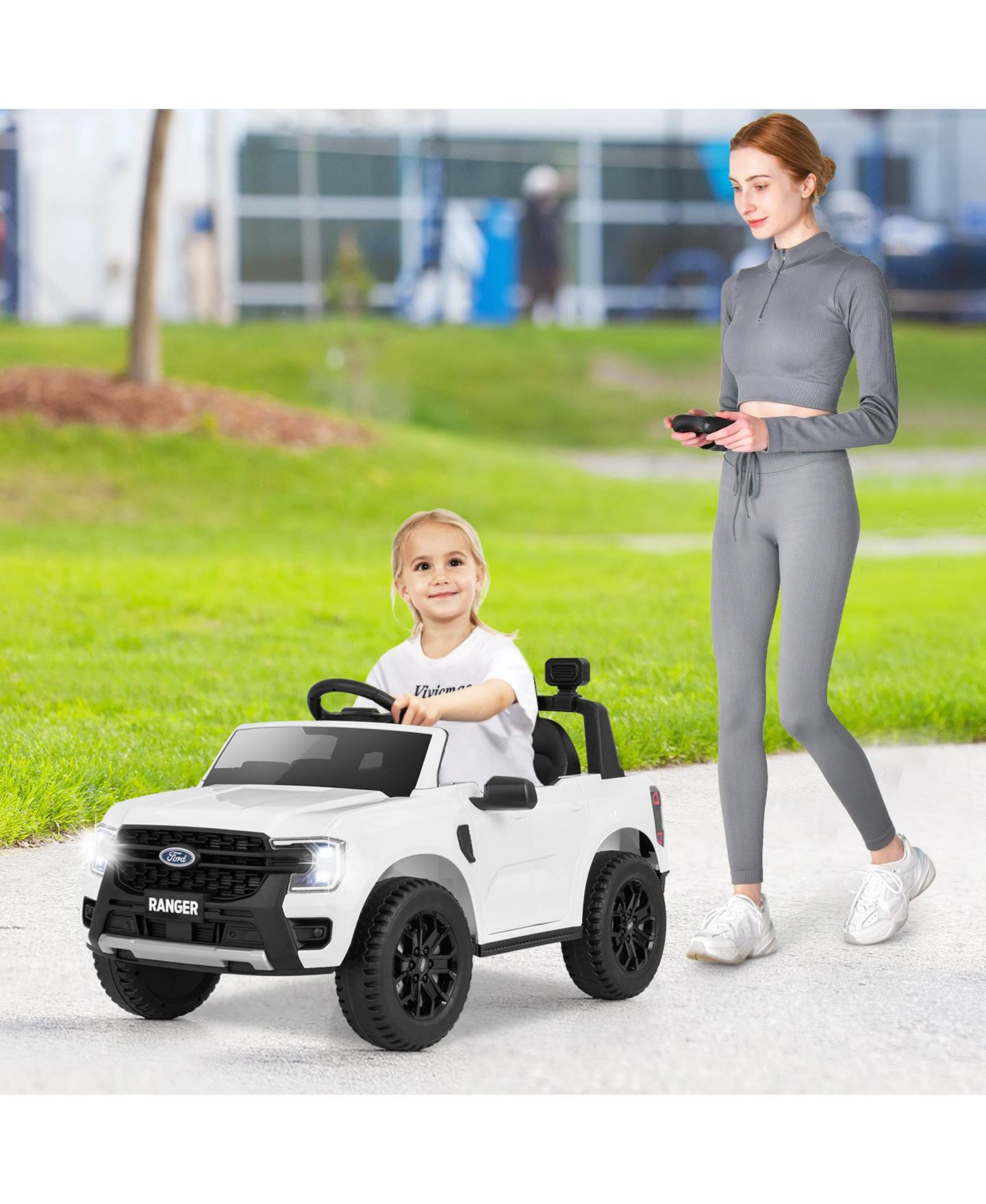 Детская игрушка HONGGE Ford Ranger 12V Remote Control Ride-On Car with Bluetooth Music, Ages 3+, цвет: Белый — фото 9