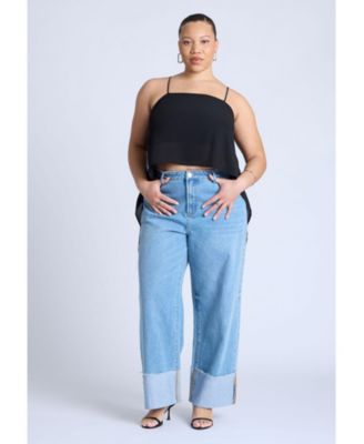 Women's Plus Size Cascading Crop Top