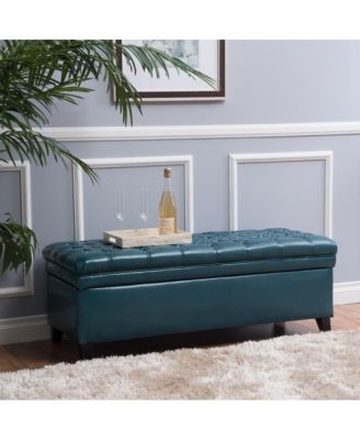 PU Leather Storage Bench Classic Tufted Ottoman Multifunctional Bedroom and Living Room Bench