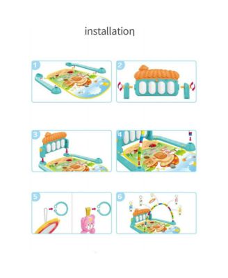 Baby Play Mat Newborn Piano Toys Music Mirror Gym Floor Playmat Infants