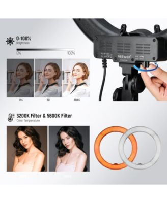 55W 18"/45cm Ring Light Kit New Version, 5600K 0-100% Dimming LED Selfie Light with Light Stand and Phone Holder for Makeup Lash Tattoo Barber Vlog Studio Video Photography Lighting, RL-18