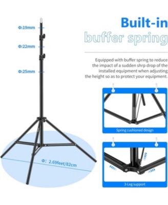 Photography Light Stand, 3-6.6ft/92-200cm Adjustable Sturdy Tripod Stand for Reflectors, Softboxes, Lights, Umbrellas, Load Capacity: 17.6lb/8kg