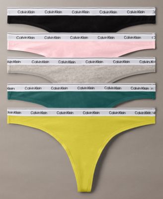 Women's 5-Pk. Modern Logo Low-Rise Thong Underwear QD5221