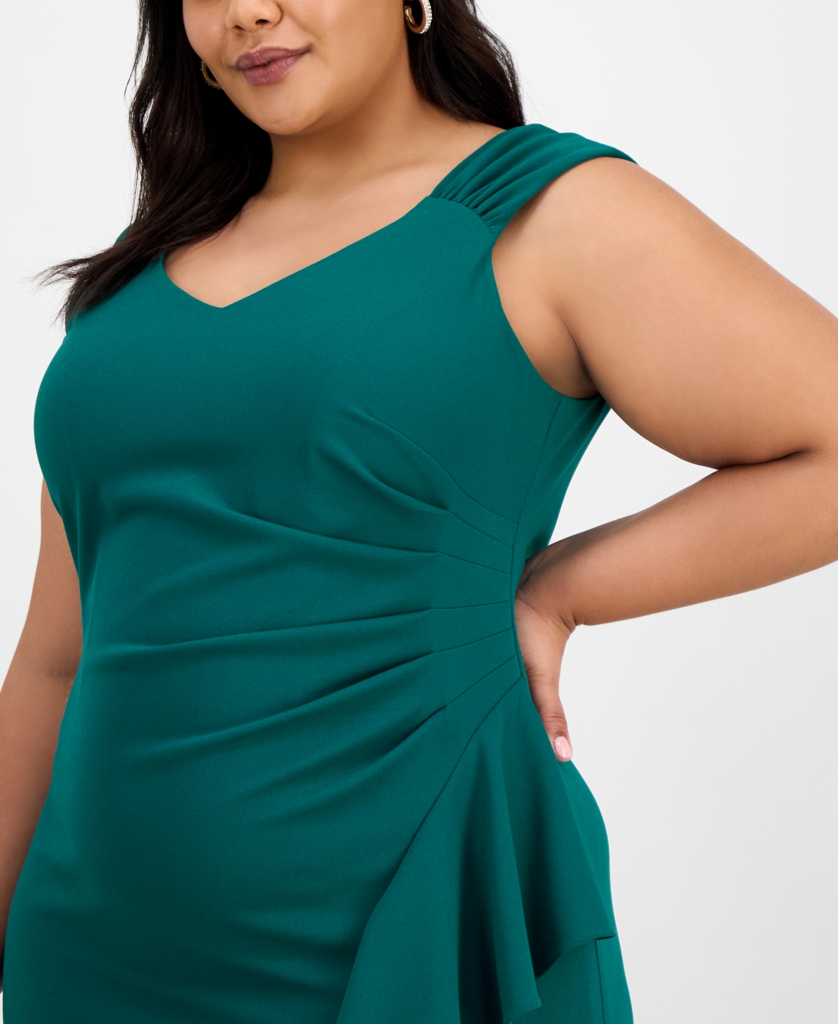 Alex Evenings Plus Size Ruched Ruffled Gown