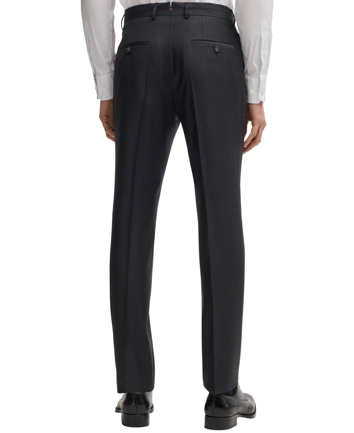 Hugo Boss Slim-fit Trousers In Virgin Wool With Stretch In Gray