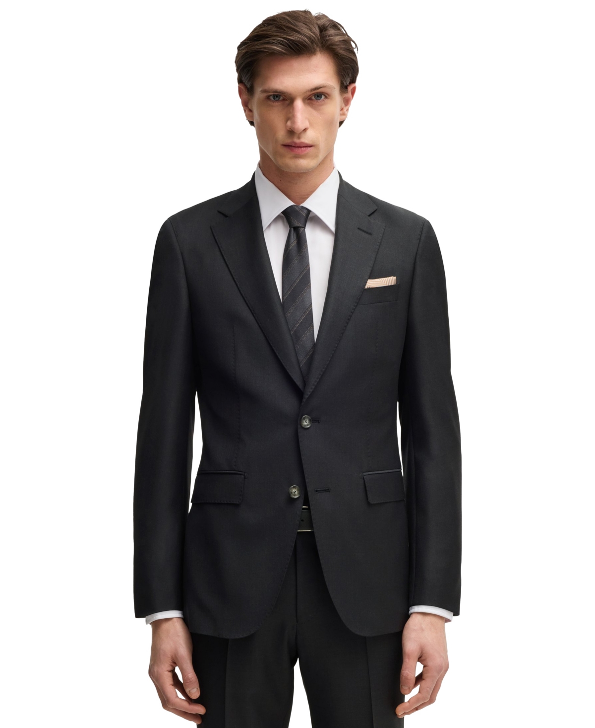 Hugo Boss Boss By  Men's Virgin Wool Slim-fit Jacket In Open Gray
