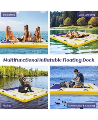 8 ft x 8 ft Inflatable Dock Platform with Mesh Swim Lounge