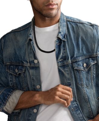 Cubic Zirconia Honeycomb Link 24" Necklace in Black IP Stainless Steel, Exclusively at Macy's 