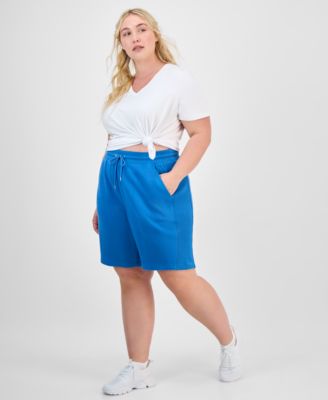ID Ideology - Plus Size Cotton-Blend Pull-On Bermuda Shorts