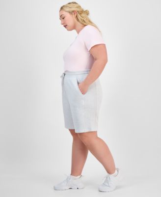 Plus Size Cotton-Blend Pull-On Bermuda Shorts, Exclusively at Macy's