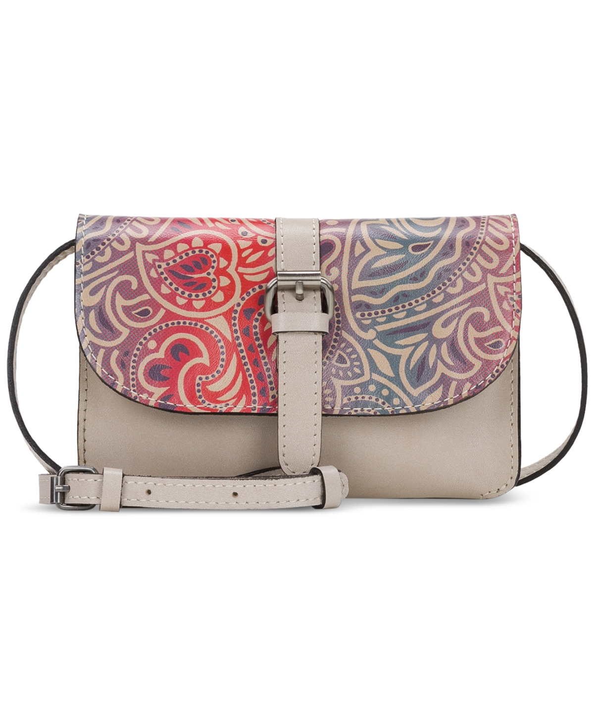 Shop Patricia Nash Torri Small Leather Crossbody In Chalk White,greek Ombre