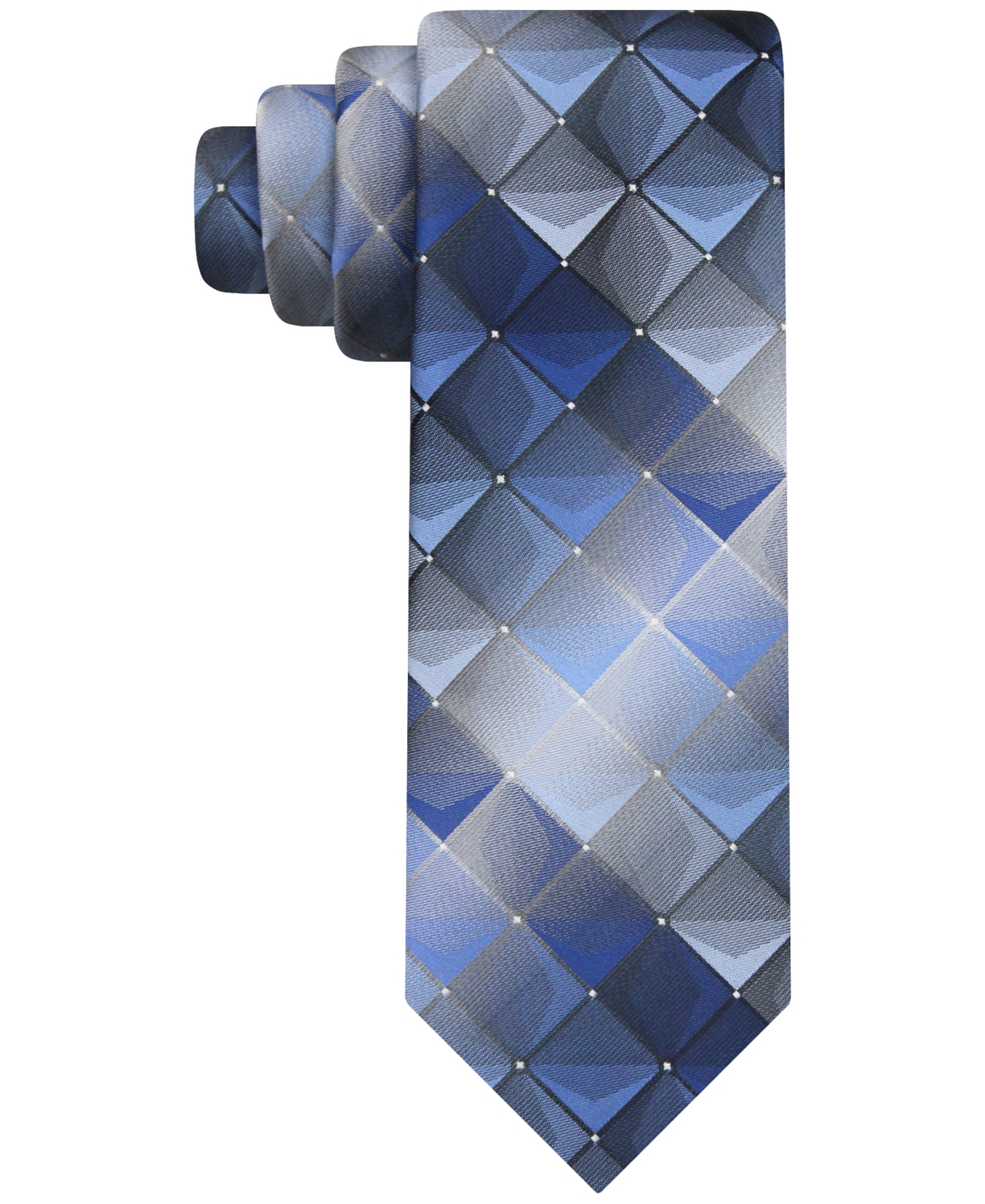 Men's Shadow Grid-Pattern Tie - Taupe