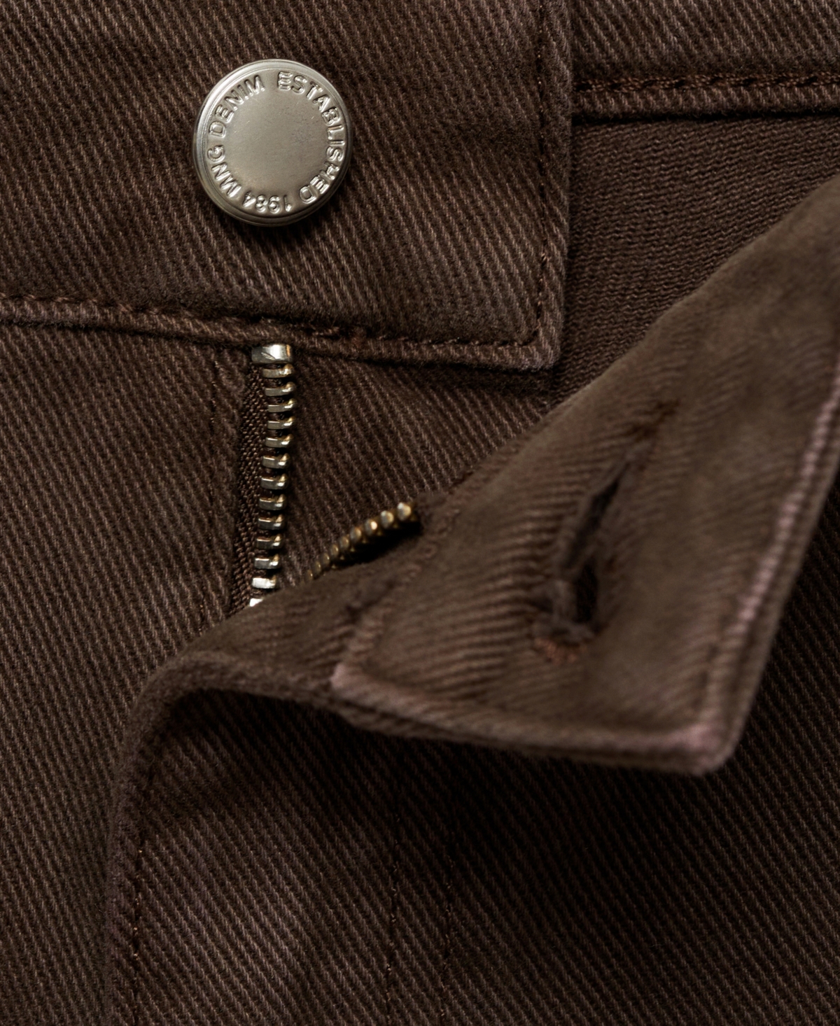Mango High Waist Straight Leg Jeans In Chocolate