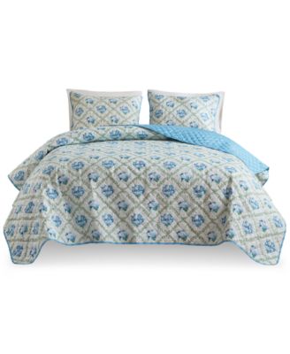 Addison Park Olivia Floral 4 Pc. Quilt Tote Sets In Blue