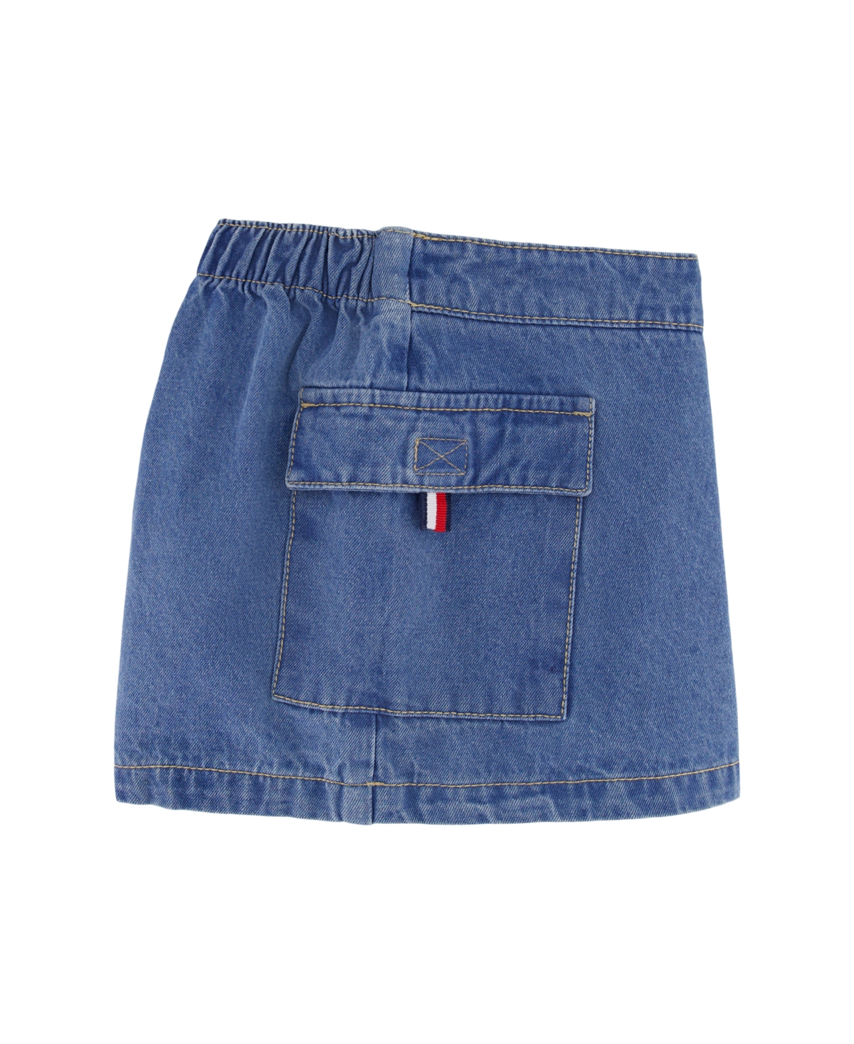 Tommy Hilfiger Toddler And Little Girls 2-piece Printed Flutter Sleeve Top And Denim Pleated Skirt