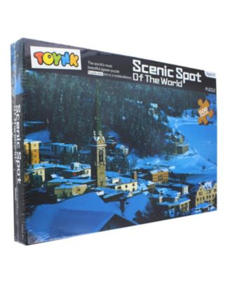 Scenic Spot of the World Snowy Town 500 Piece Jigsaw Puzzle