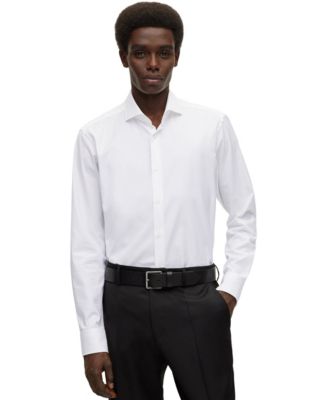 Men's Stretch-Cotton Twill Regular-Fit Dress Shirt