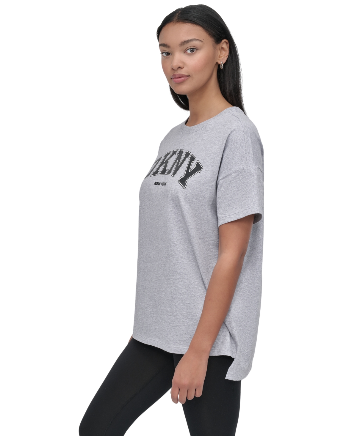 Dkny Sport Women's Glitter Logo Varsity T-shirt