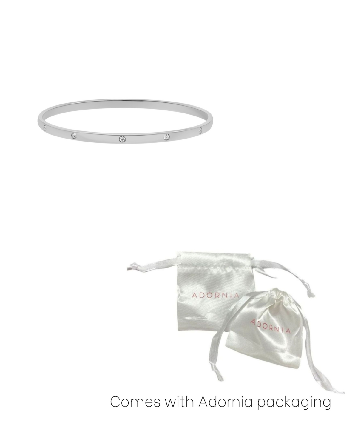 Adornia Tarnish Resistant Silver Plated Bangle Stacker In Silver