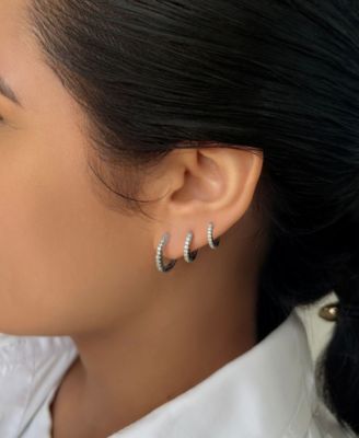 Silver Huggie Hoop Earrings Pack