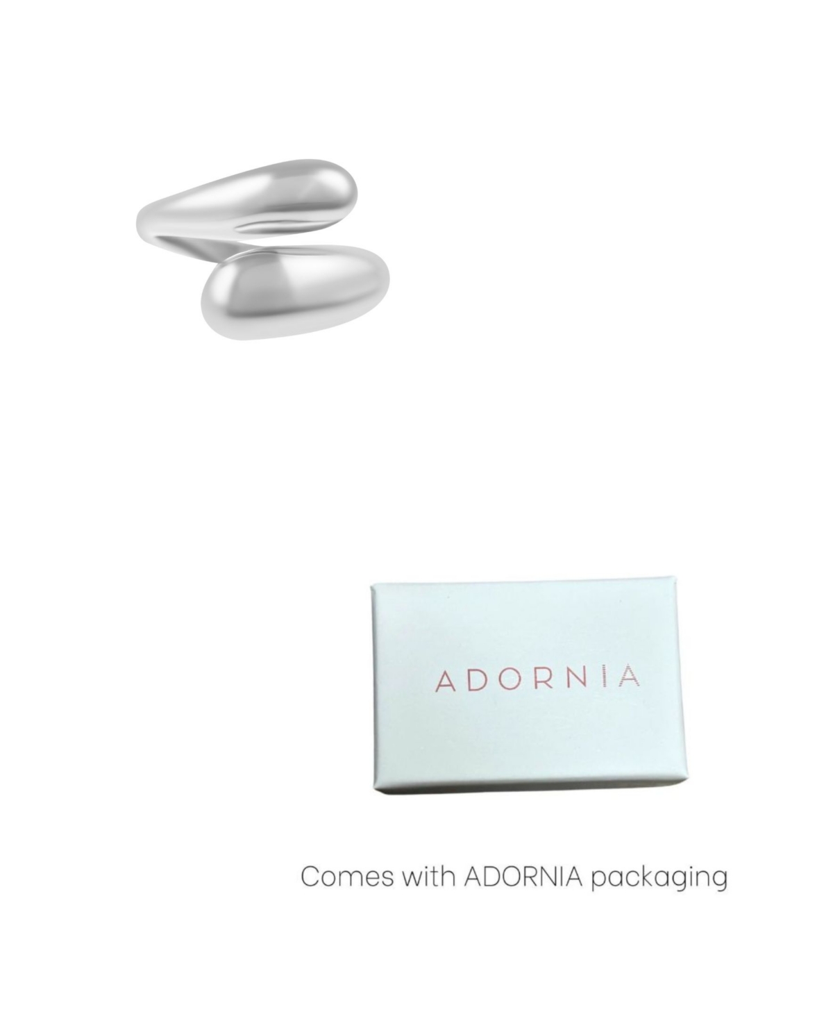 Adornia Tarnish Resistant Silver Plated Overlapping Chunky Bands Ring In Silver