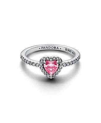 Elevated Pink Heart Sterling Silver Ring