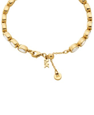 14K Gold-Plated Brass Bezel-Set Bracelet