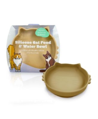 Cat Shaped Silicone Pet Bowl with Non-Slip Suction Base