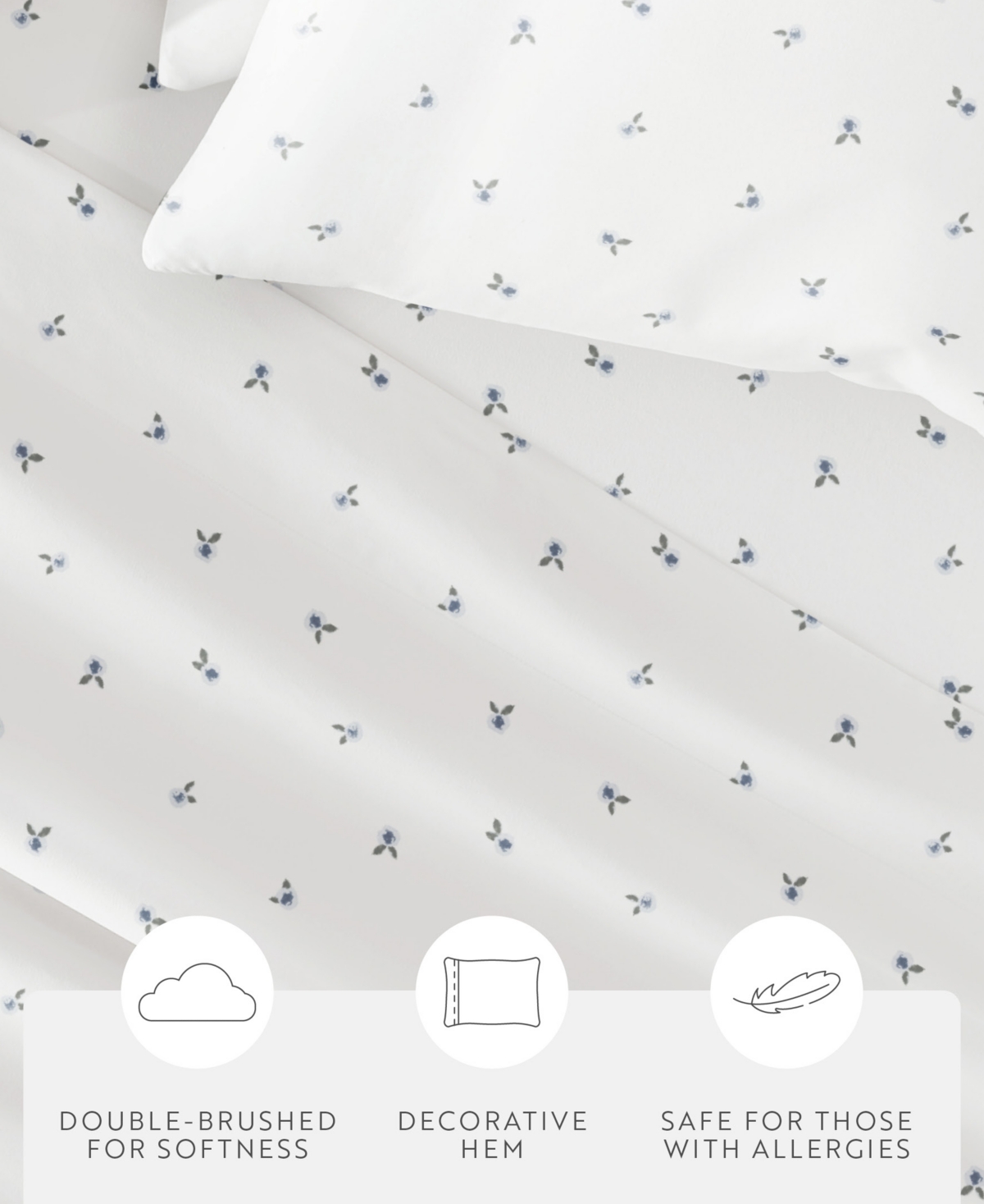 Kaycie Gray Printed Microfiber 3-pc. Sheet Set, Twin Xl In White