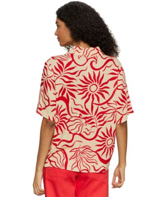 Women's Relaxed Vacation Collared Button-Front Shirt