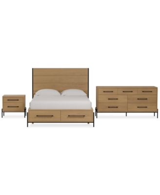 Linstead 3-Pc. King Panel Storage Set (Bed, Dresser & Nightstand), Created for Macy's