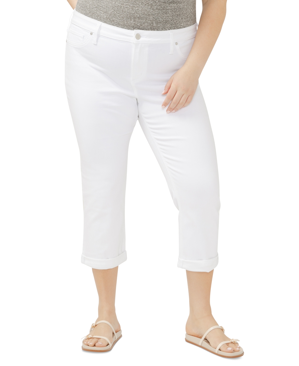 Shop Silver Jeans Co. Plus Size Elyse Mid Rise Comfort Fit Capri Jeans