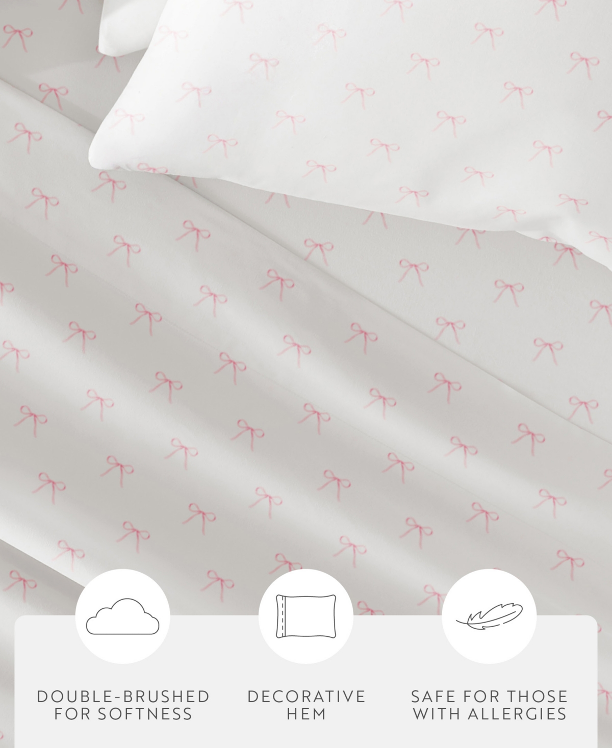 Kaycie Gray Printed Microfiber 4-pc. Sheet Set, Queen In White