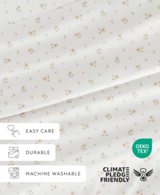 Kaycie Gray Printed Microfiber Sheet Sets In White