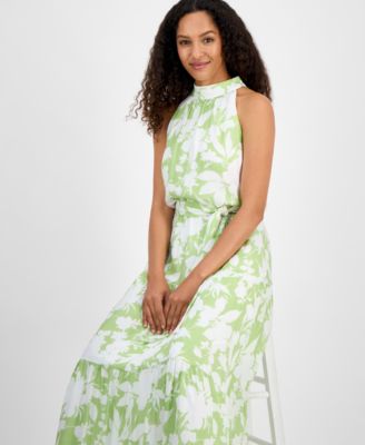 Women's High-Neck Sleeveless Tie-Waist Dress