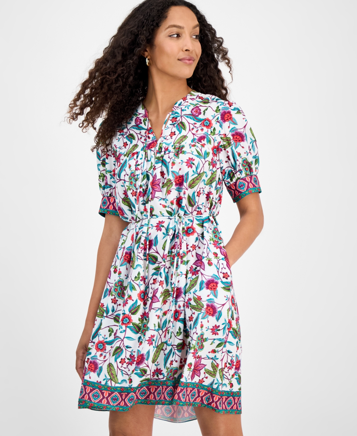 Julia Jordan Floral Print Short Sleeve Dress